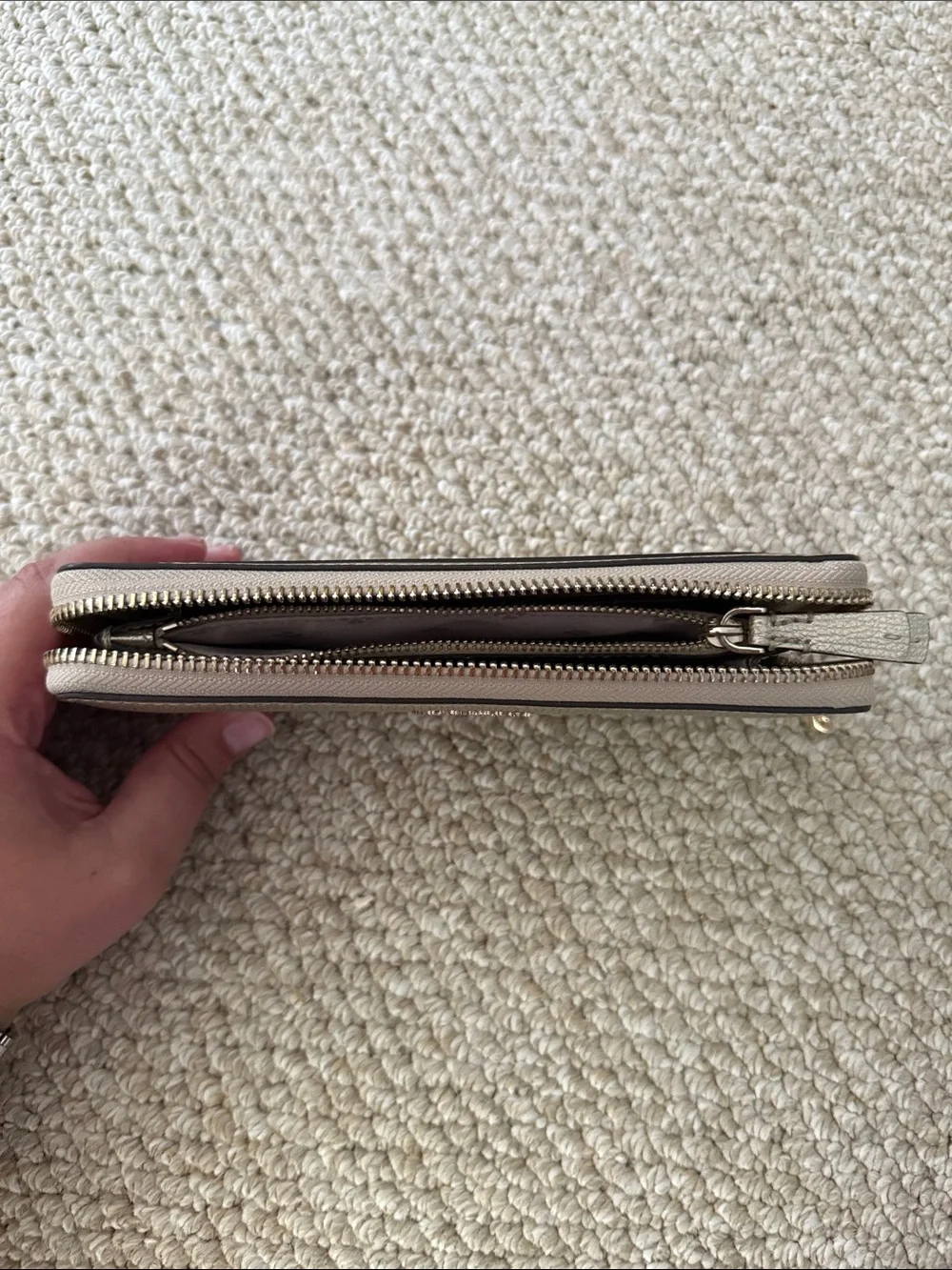 kate spade Gold Metallic Zip Around Wallet